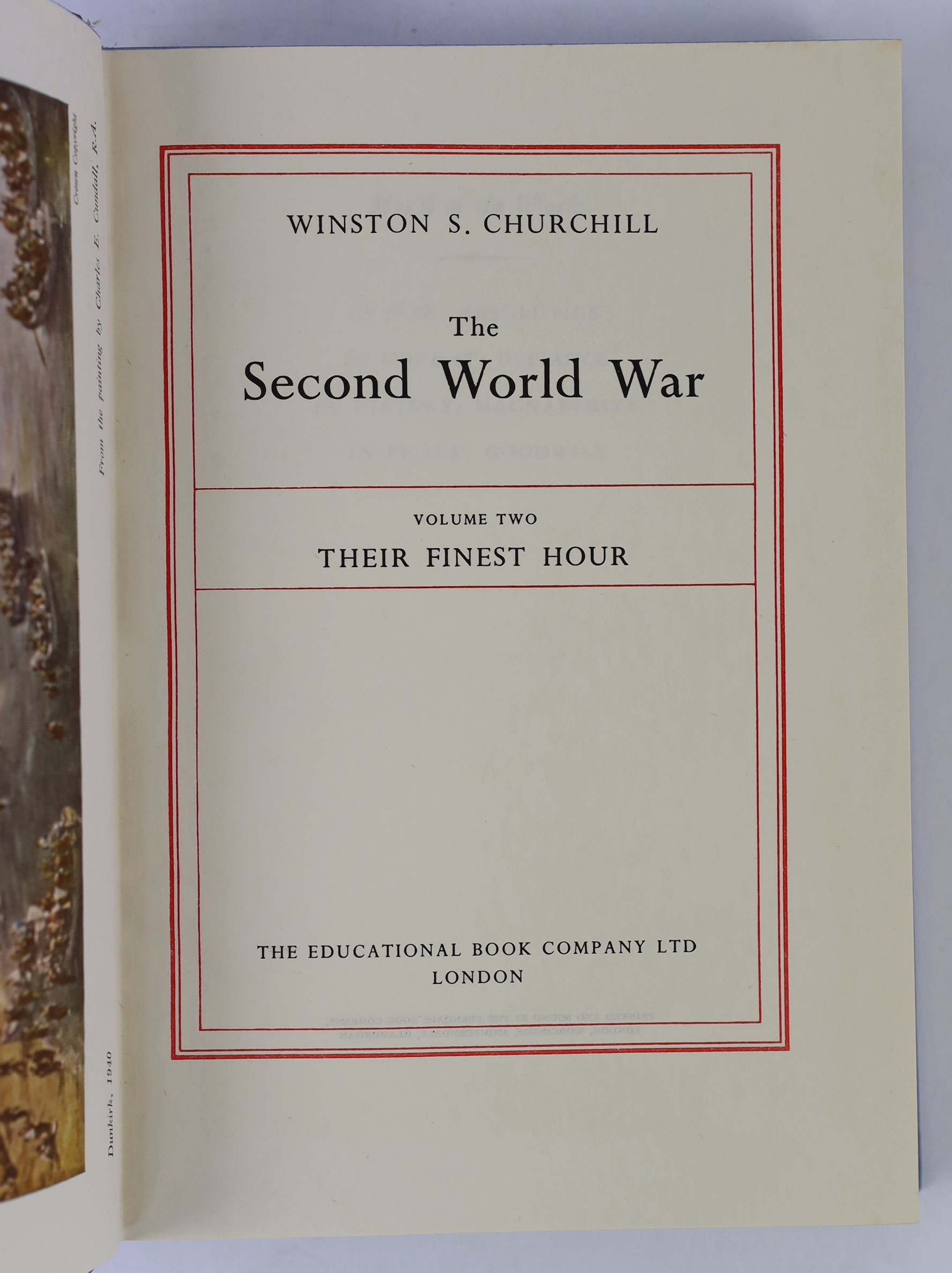 Churchill, Sir Winston Spencer - The Second World War 'Chartwell' Edition, 6 vols. num. photo plates and sketch maps (some coloured and folded)